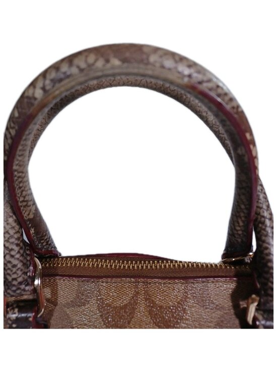 COACH Signature Sierra Satchel Bag Handbag with Exotic Snake Print 